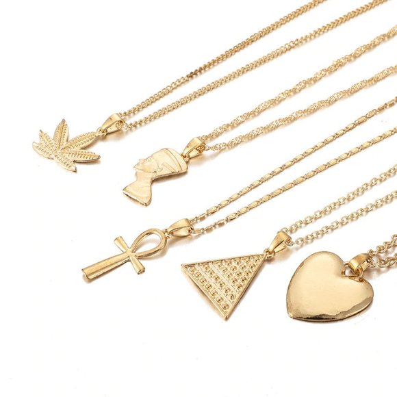 Jewelry Multiple Gold Cross Heart Boho Pendant Necklace Poshmark
